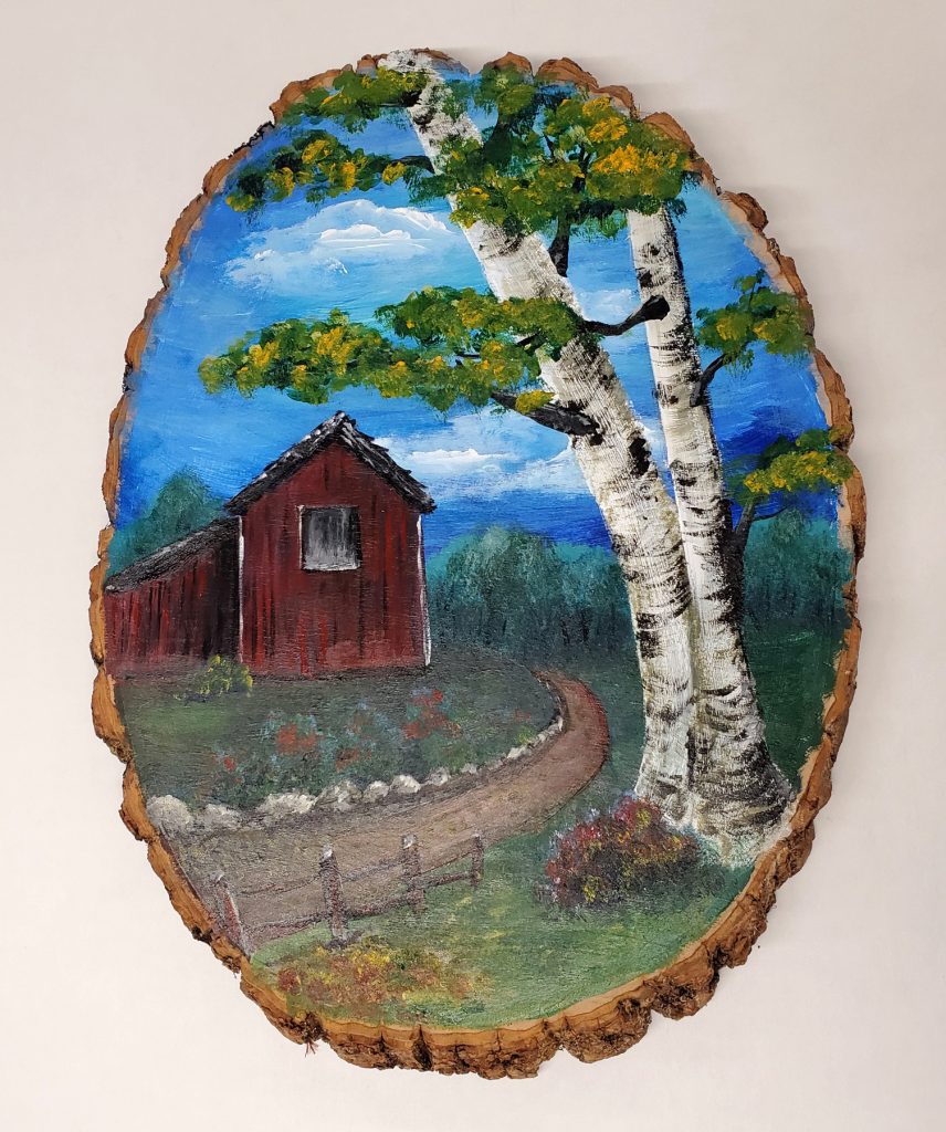 LANDSCAPE PAINTING ON WOOD SLICES Charles H. MacNider Art Museum