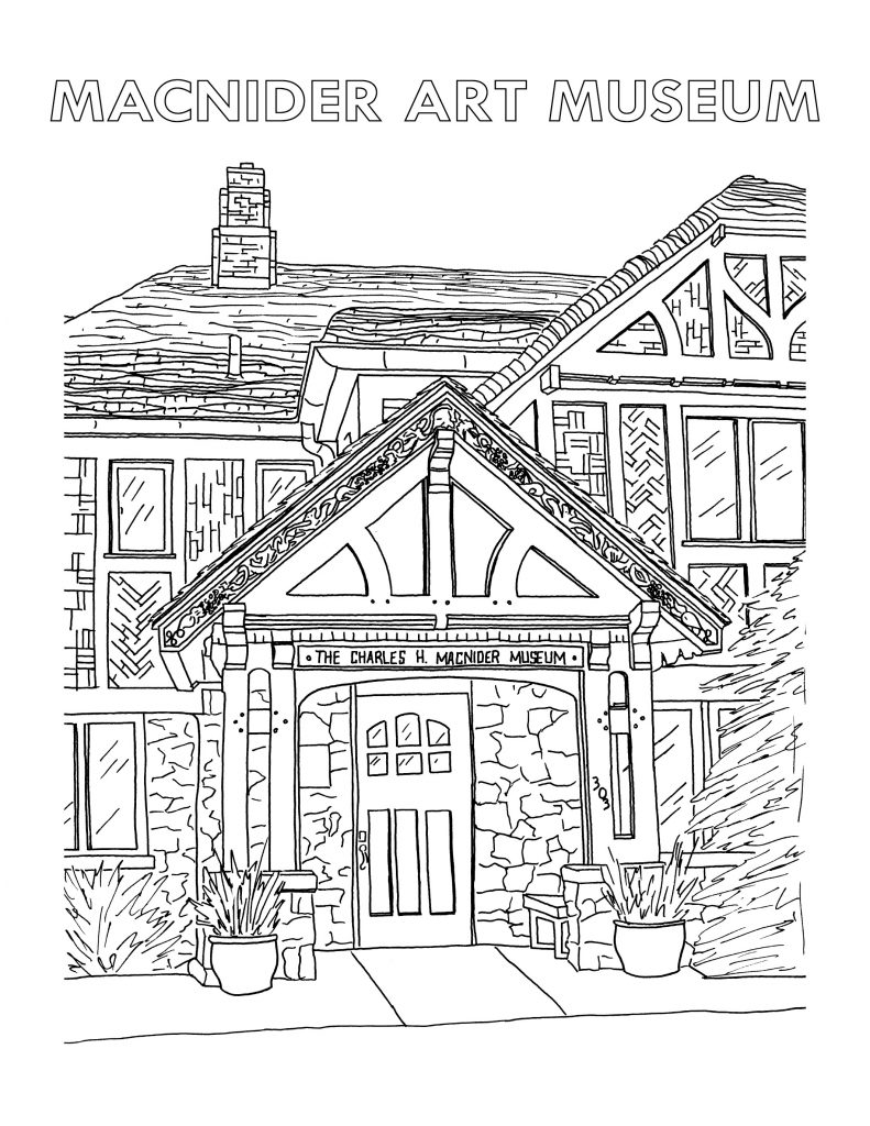 Museum front coloring page